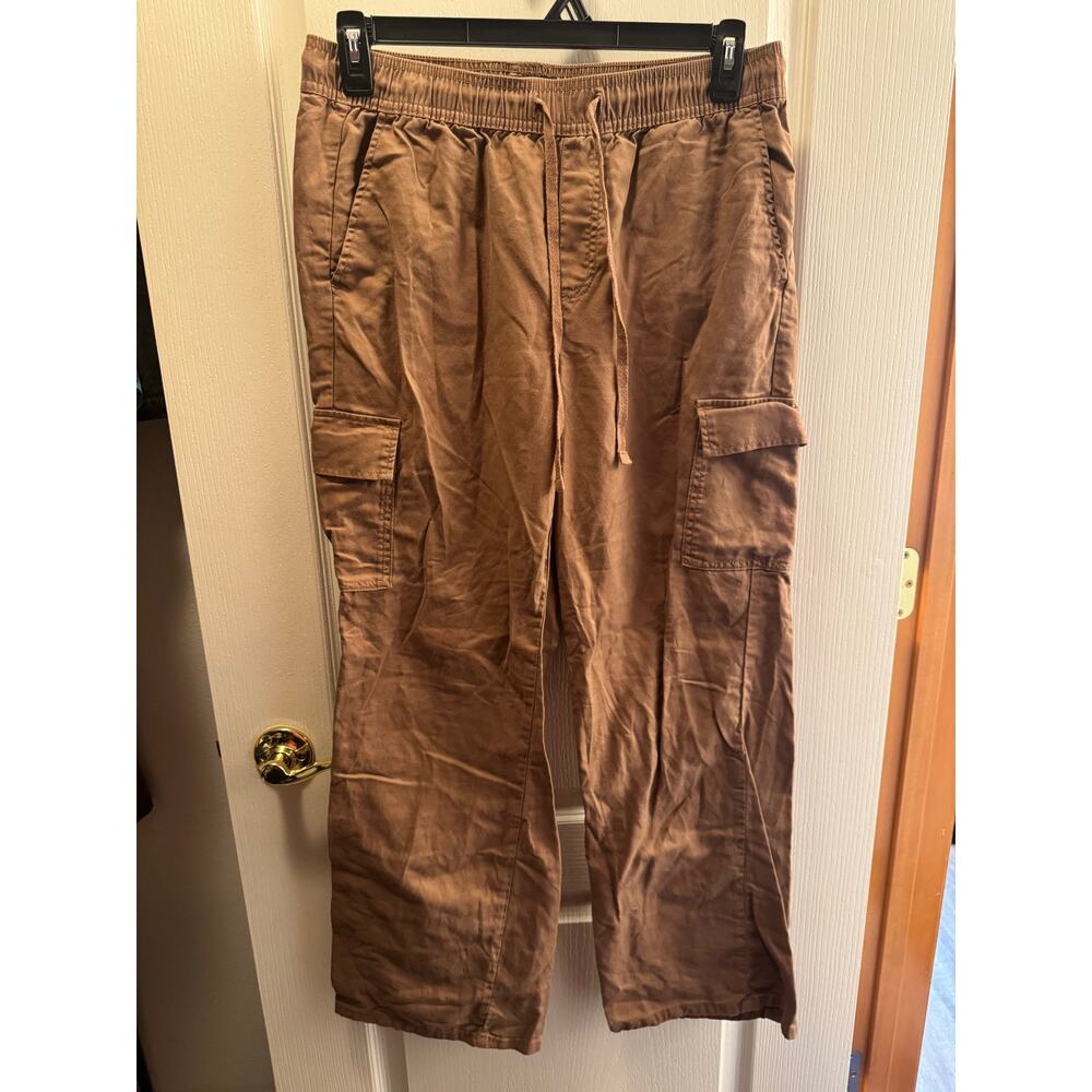 Sanctuary Lyocell Cotton Cargo Pants Size L Drawstring Utility Wide Leg Relaxed